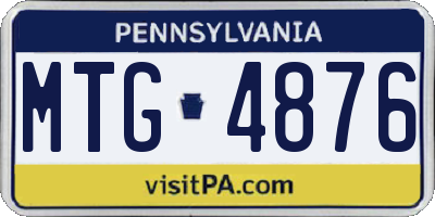 PA license plate MTG4876