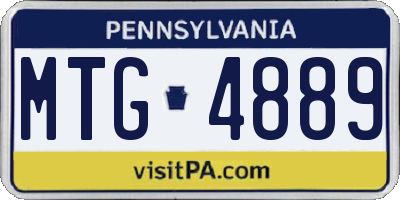 PA license plate MTG4889