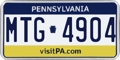 PA license plate MTG4904