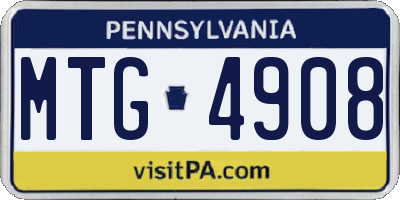 PA license plate MTG4908