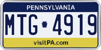 PA license plate MTG4919