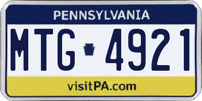 PA license plate MTG4921