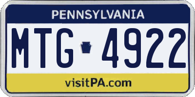 PA license plate MTG4922