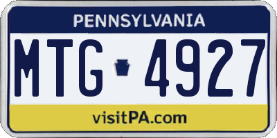 PA license plate MTG4927