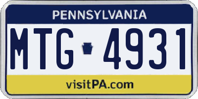 PA license plate MTG4931