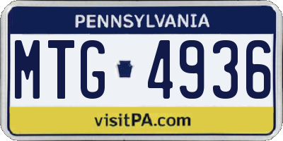 PA license plate MTG4936