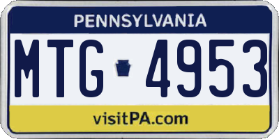 PA license plate MTG4953