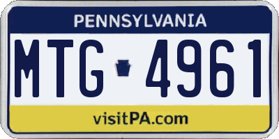 PA license plate MTG4961