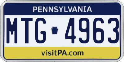 PA license plate MTG4963