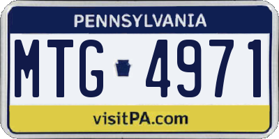 PA license plate MTG4971