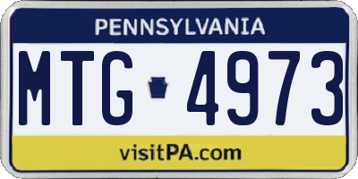 PA license plate MTG4973