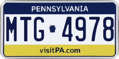 PA license plate MTG4978