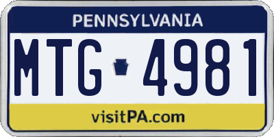 PA license plate MTG4981