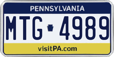 PA license plate MTG4989