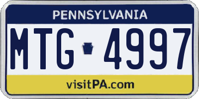 PA license plate MTG4997