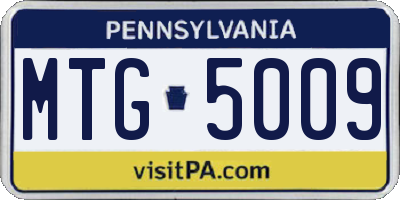 PA license plate MTG5009