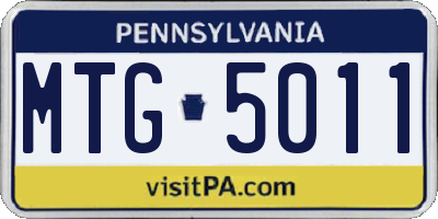 PA license plate MTG5011