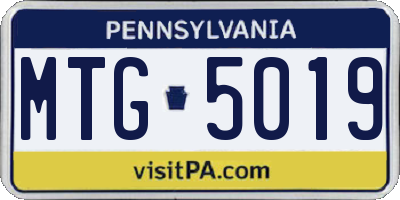 PA license plate MTG5019