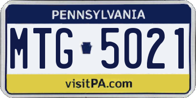 PA license plate MTG5021