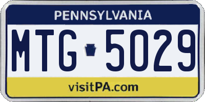 PA license plate MTG5029