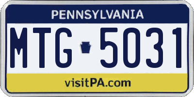 PA license plate MTG5031