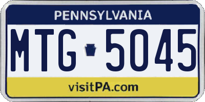 PA license plate MTG5045