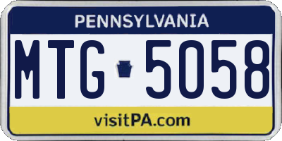 PA license plate MTG5058
