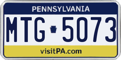 PA license plate MTG5073