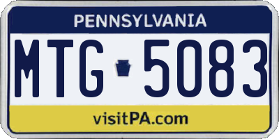 PA license plate MTG5083