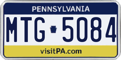 PA license plate MTG5084