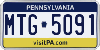 PA license plate MTG5091