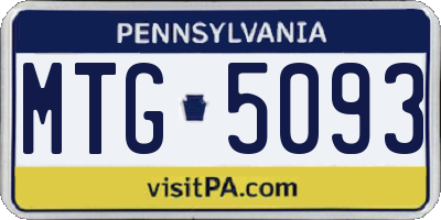 PA license plate MTG5093