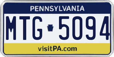 PA license plate MTG5094