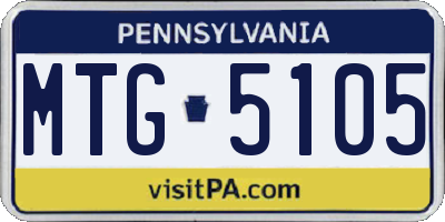 PA license plate MTG5105