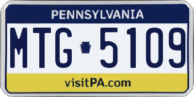 PA license plate MTG5109