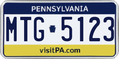 PA license plate MTG5123