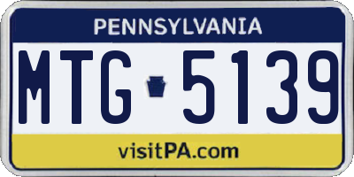 PA license plate MTG5139
