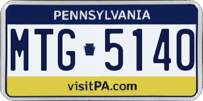 PA license plate MTG5140