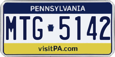 PA license plate MTG5142
