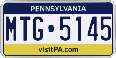 PA license plate MTG5145