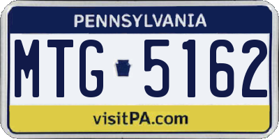 PA license plate MTG5162
