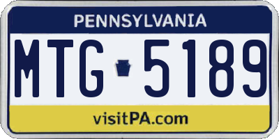 PA license plate MTG5189