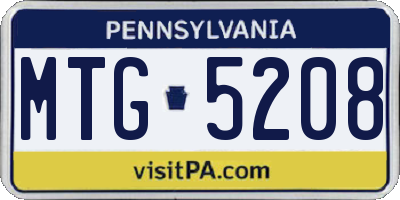 PA license plate MTG5208