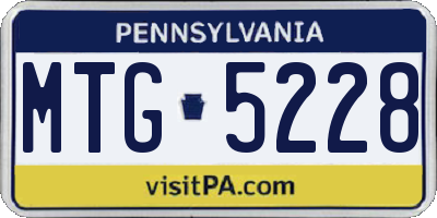 PA license plate MTG5228