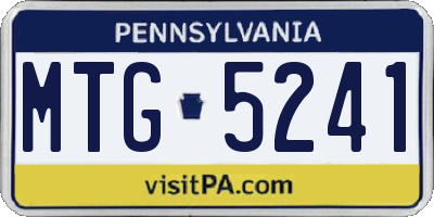 PA license plate MTG5241