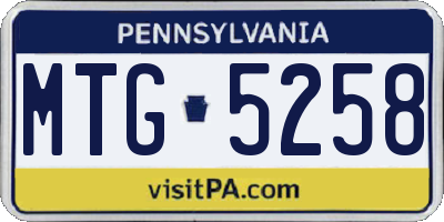 PA license plate MTG5258