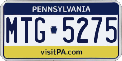 PA license plate MTG5275