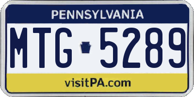 PA license plate MTG5289