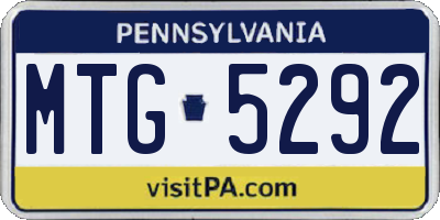 PA license plate MTG5292