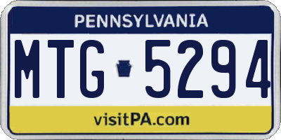 PA license plate MTG5294